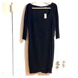 Black 3/4 length sleeve fitted dress
